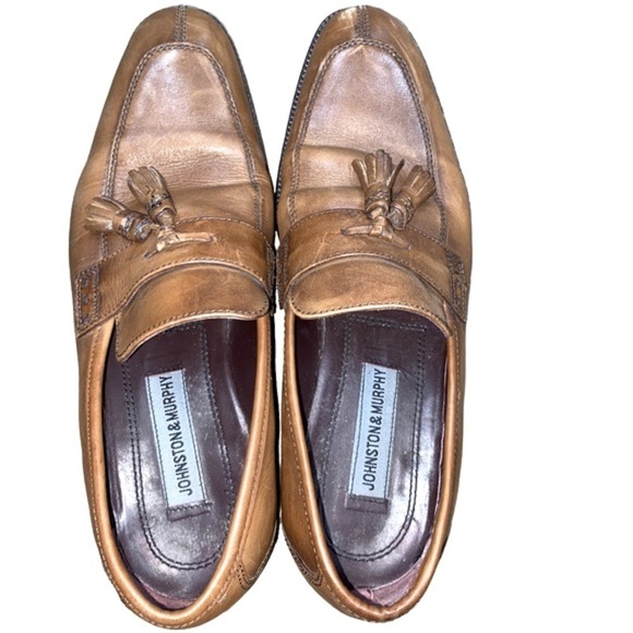 Johnston and Murphy mens leather tassel loafers size 8 main image 7